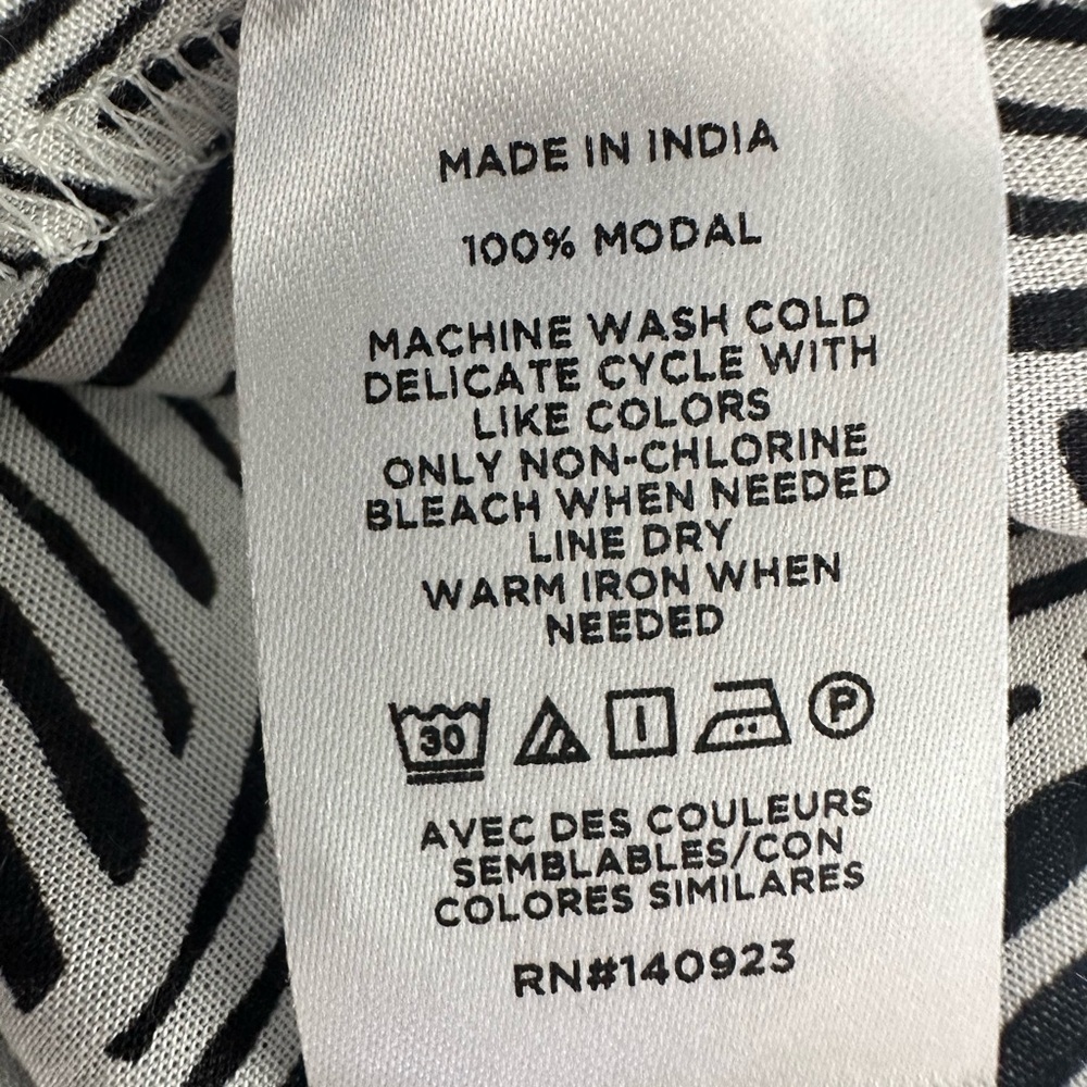 LOFT Black & White Abstract Print Tie-Front Midi Cover Up Dress | Size M/L(1228) - Picture 14 of 14
